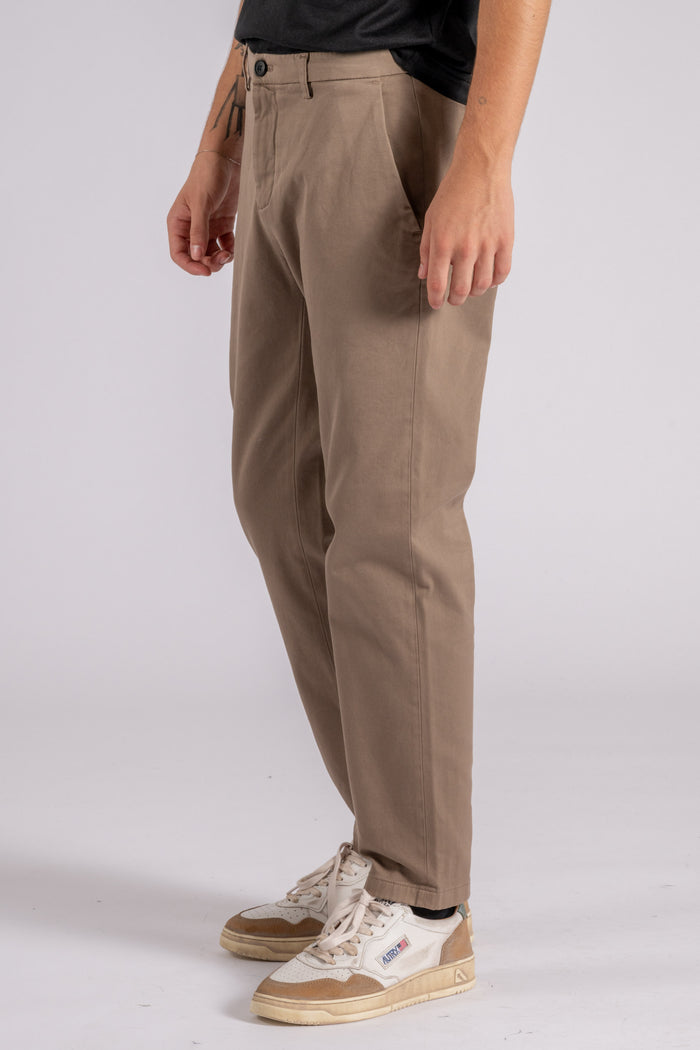  Department 5 Prince Chino Slim Crop Cotton/elastane Beige Pants Beige Uomo - 6