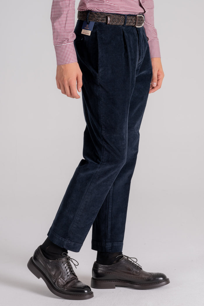  Santaniello Blue Trousers In Cotton/elastane Blu Uomo - 3