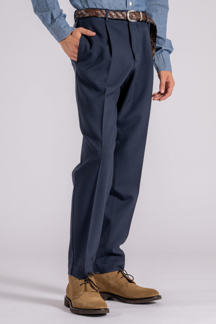 Santaniello Wool Trousers in Blue