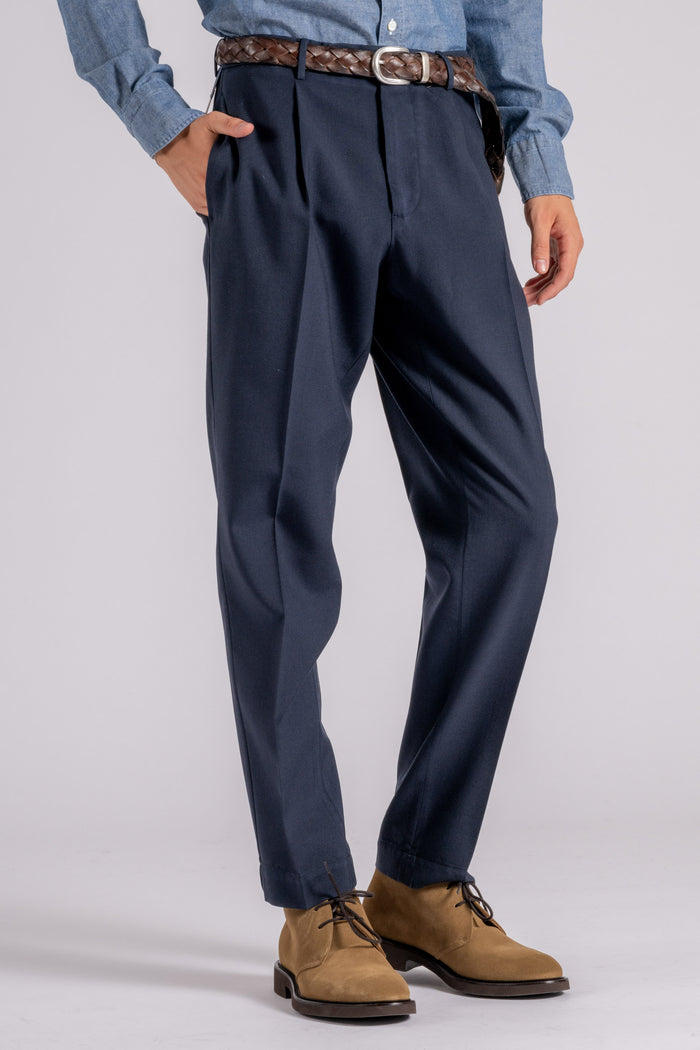  Santaniello Wool Trousers In Blue Blu Uomo - 3