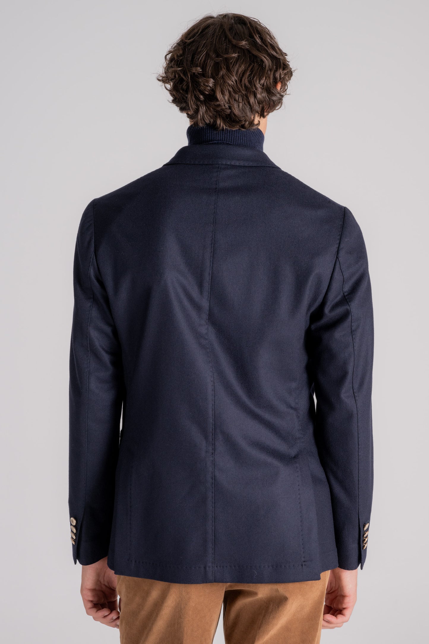  Santaniello Double Breasted Jacket Wool/polyamide/cashmere/elastane Blue Blu Uomo - 5