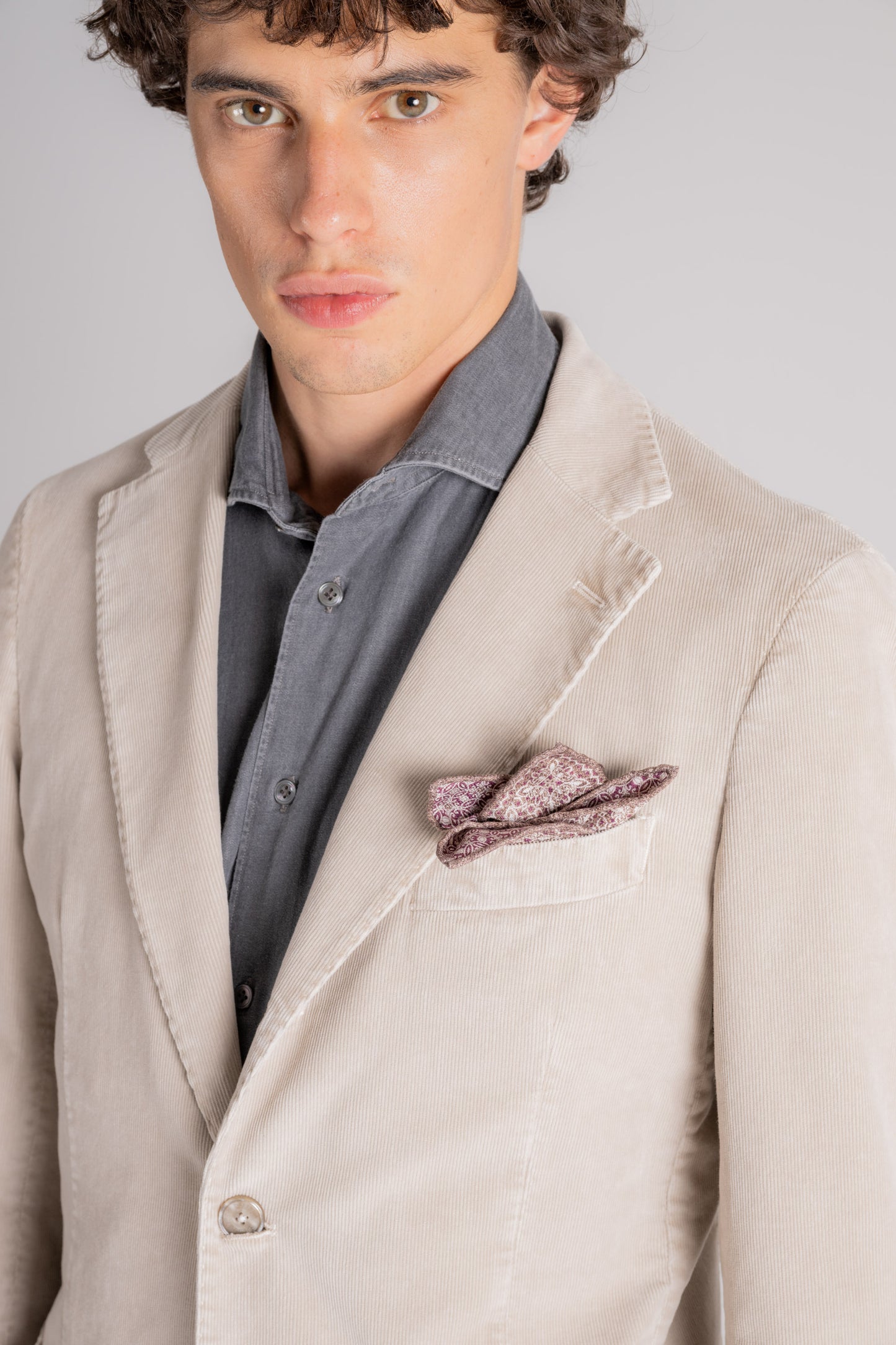  Santaniello Suit 97% Cotton 3% Elastane White Beige Uomo - 2