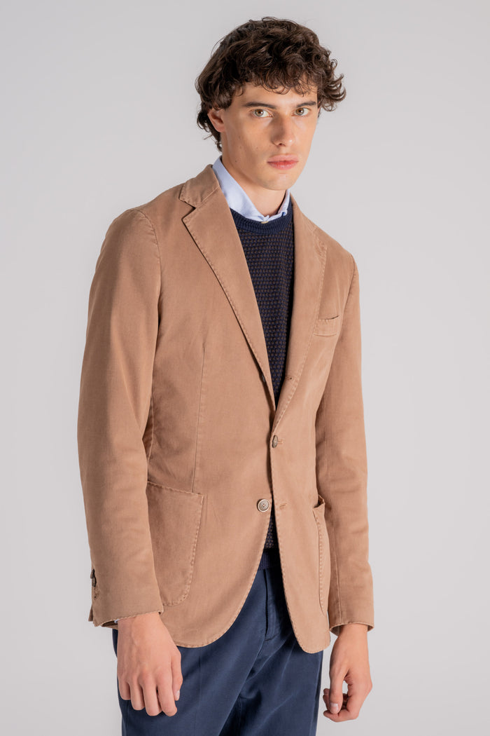  Santaniello Cotton/elastane Jacket Gray Beige Uomo - 3