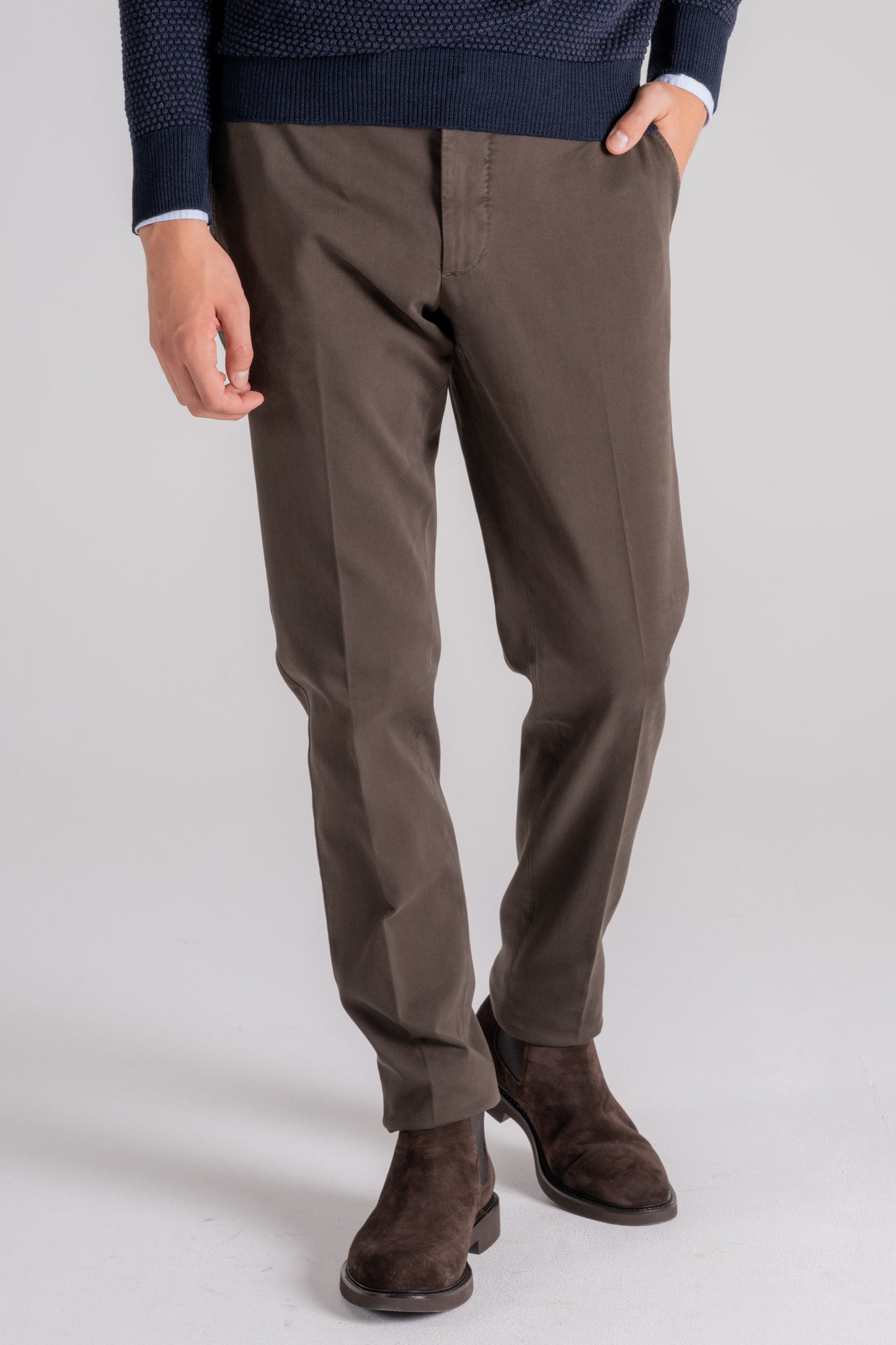  Santaniello Trousers 98% Co 2% Ea Brown Marrone Uomo - 1