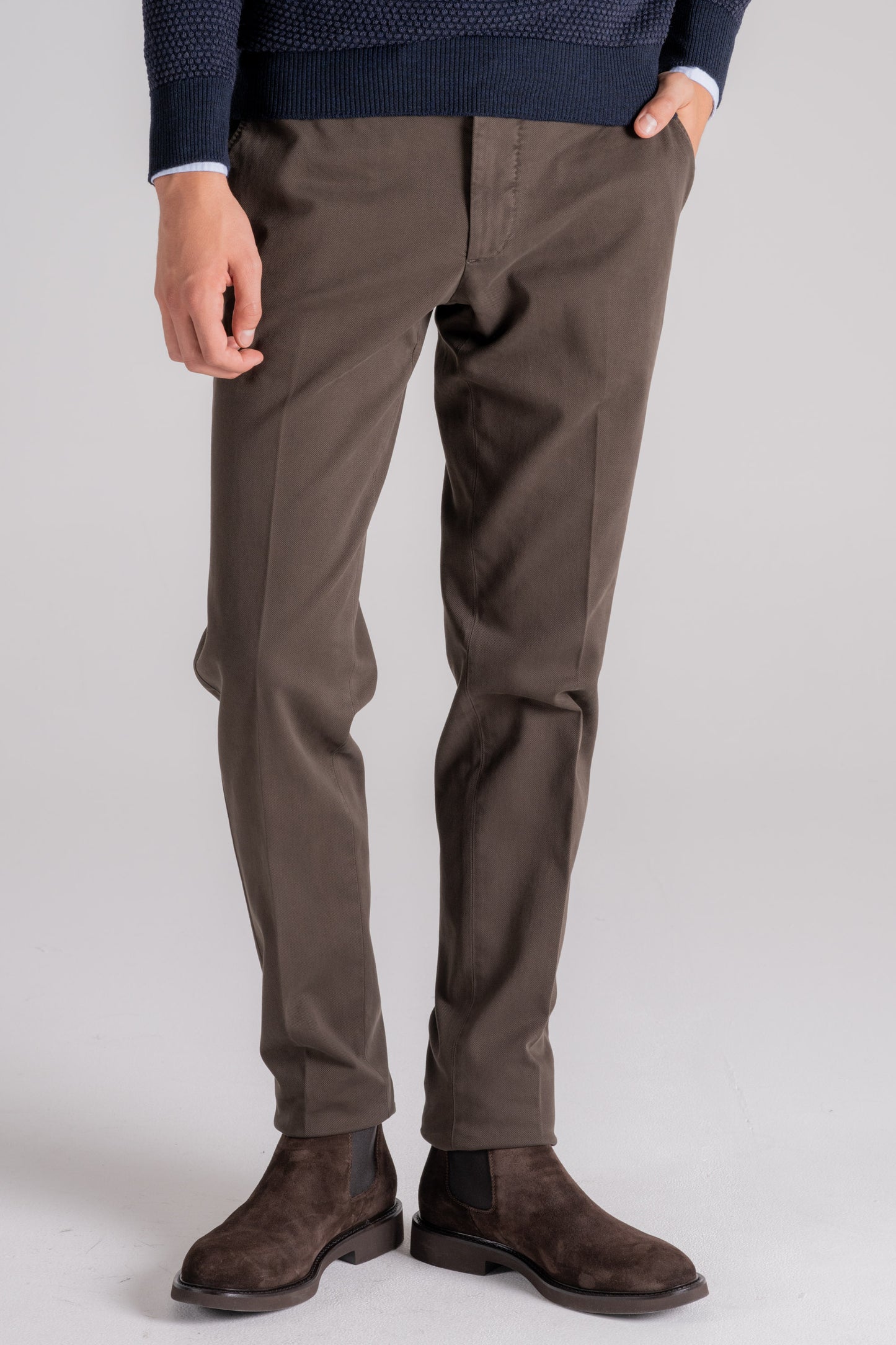  Santaniello Trousers 98% Co 2% Ea Brown Marrone Uomo - 2