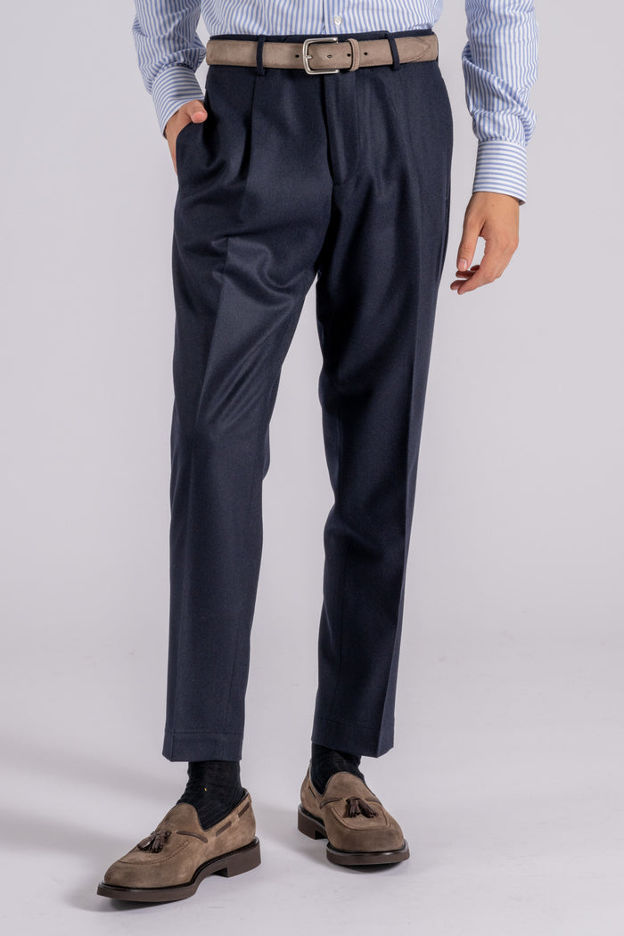 Santaniello Trousers 100% Virgin Wool Blue