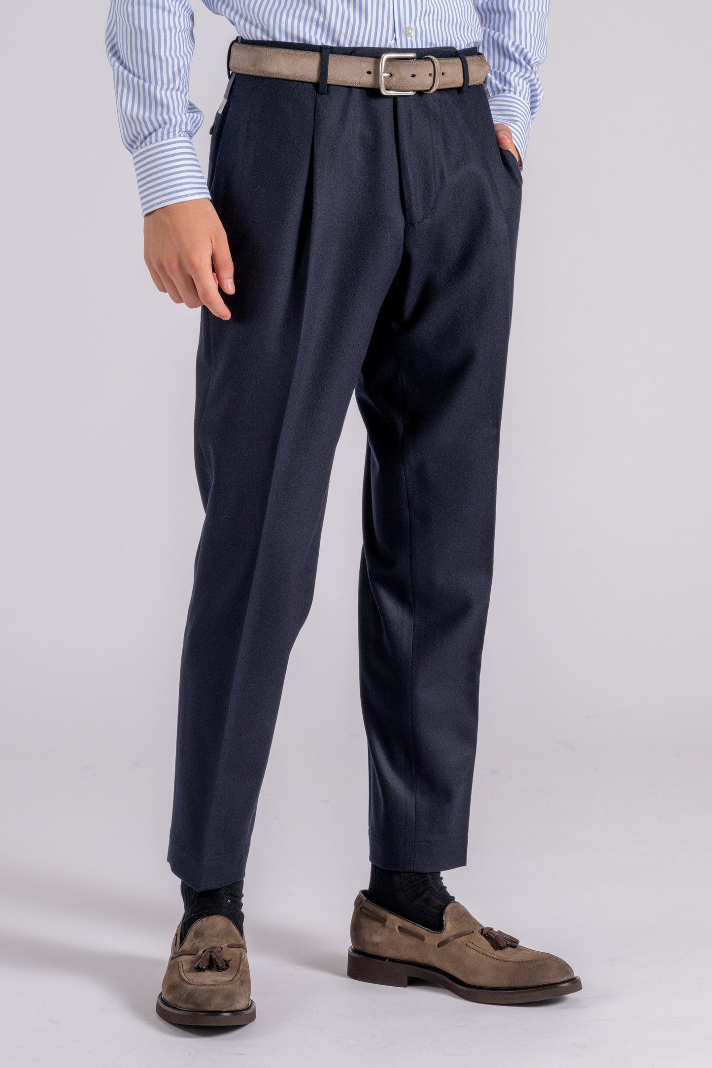  Santaniello Trousers 100% Virgin Wool Blue Blu Uomo - 3