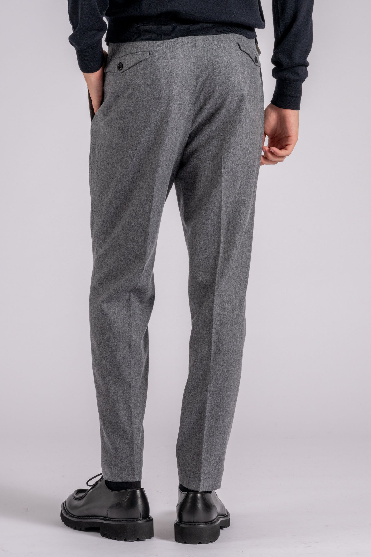  Santaniello Trousers 100% Virgin Wool Grey Grigio Uomo - 1