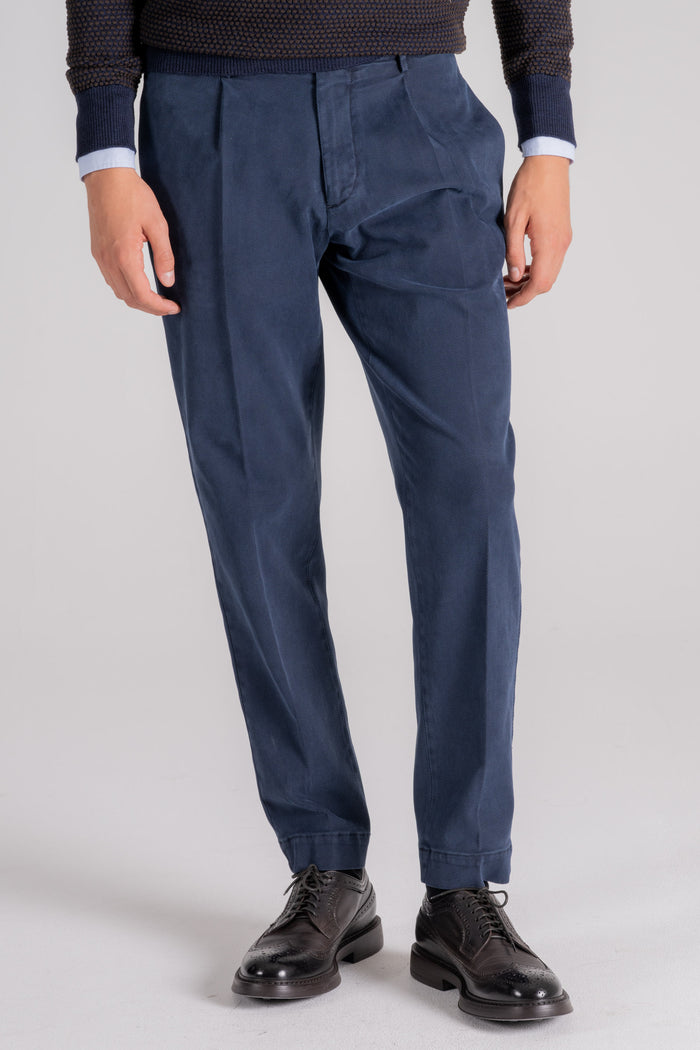 Santaniello Pantalone 100% Cotone Blu-2