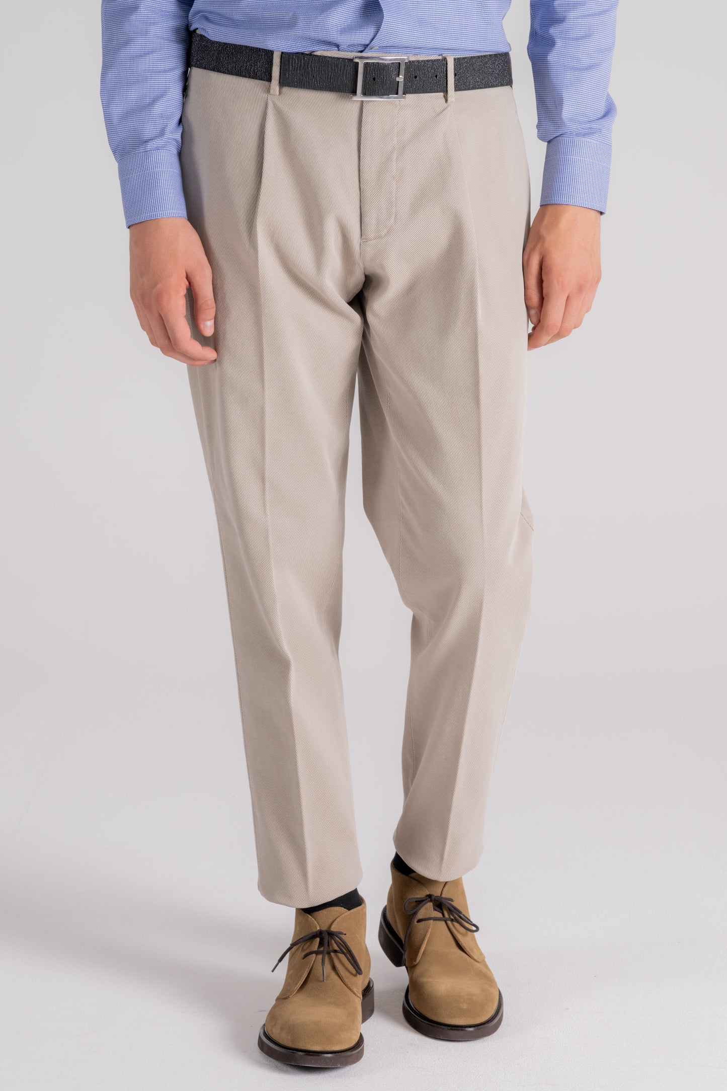  Santaniello Trousers 100% Cotton Grey Beige Uomo - 1