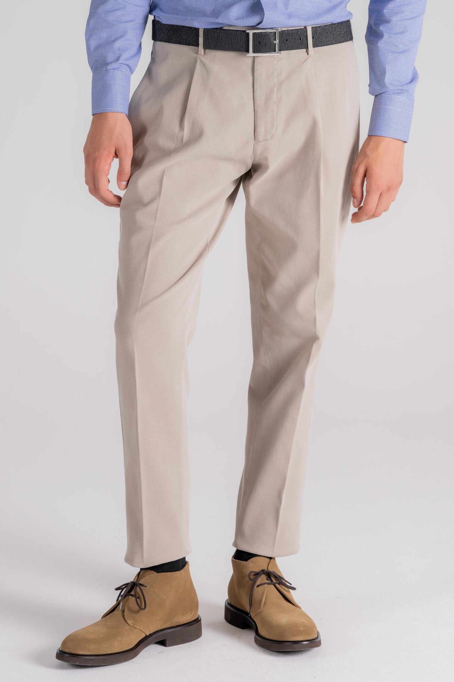  Santaniello Trousers 100% Cotton Grey Beige Uomo - 2