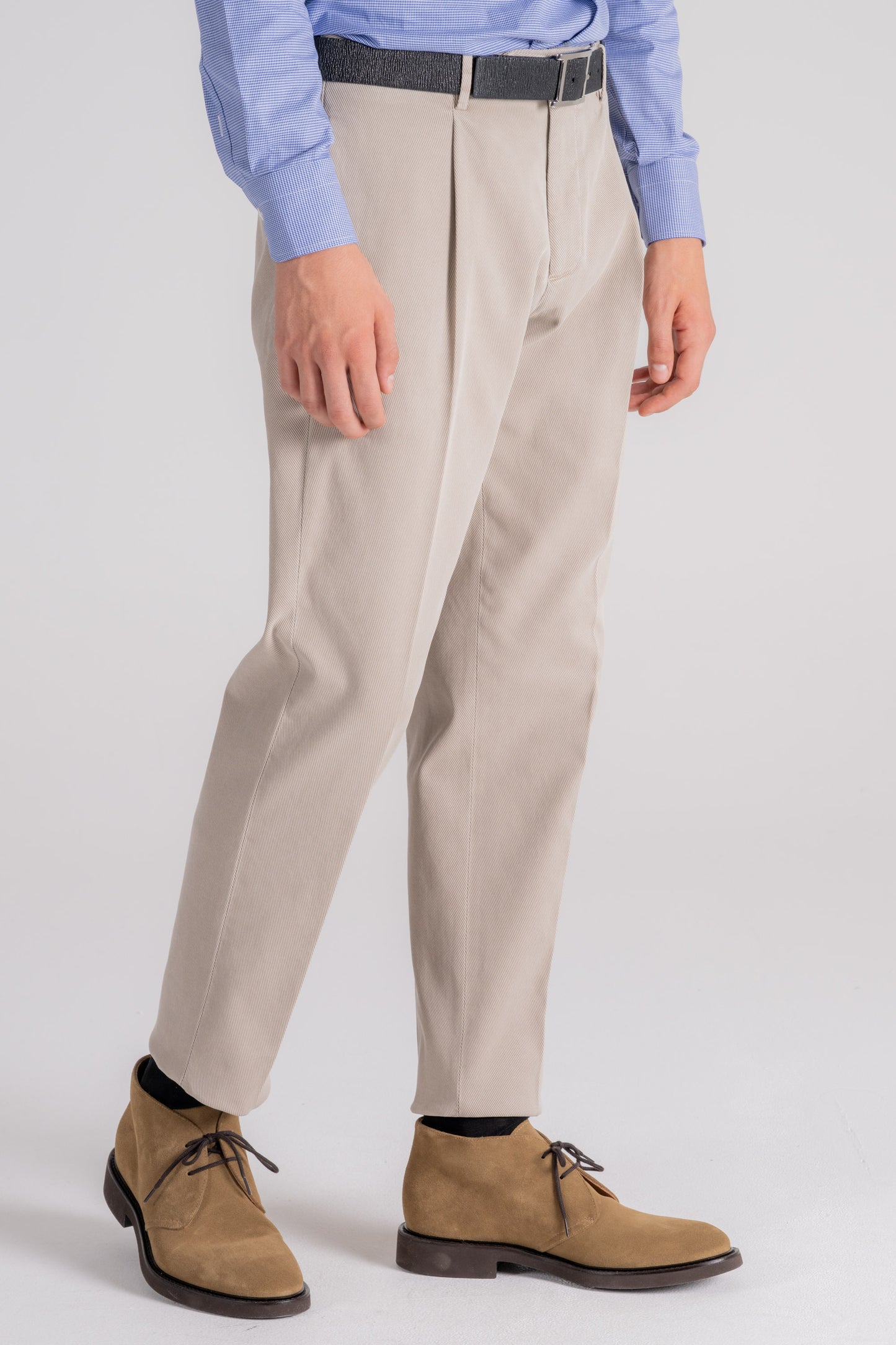  Santaniello Trousers 100% Cotton Grey Beige Uomo - 3