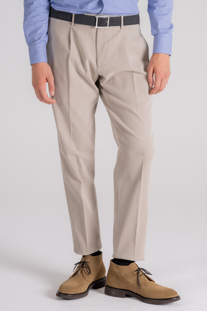  Santaniello Trousers 100% Cotton Grey Beige Uomo - 4