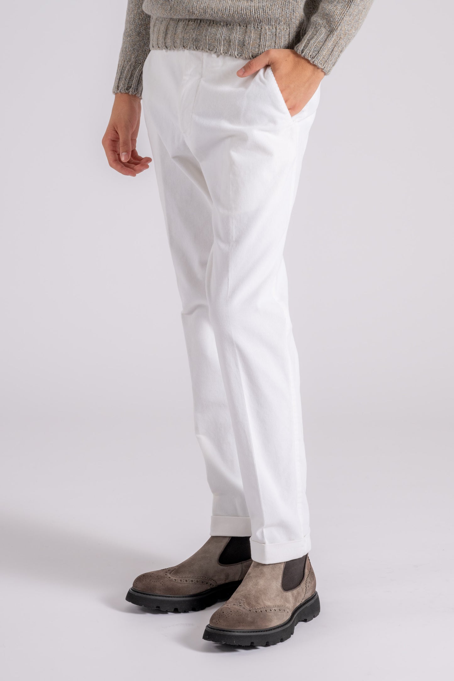  Santaniello Cotton/elastane White Trousers Bianco Uomo - 1