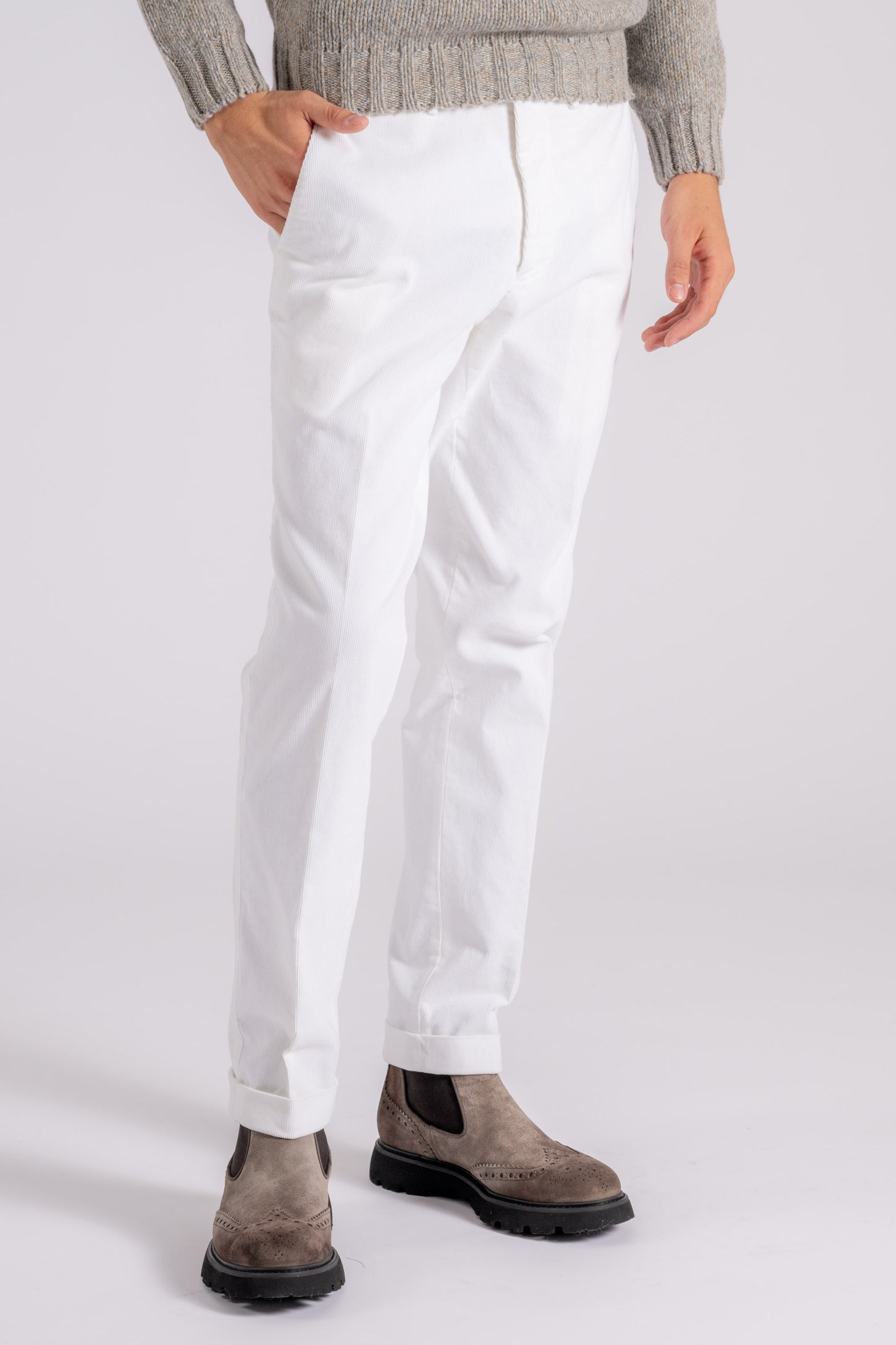  Santaniello Cotton/elastane White Trousers Bianco Uomo - 2