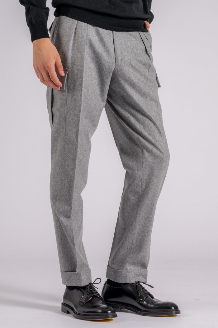  Santaniello Trousers 100% Wool Grey Grigio Uomo - 3