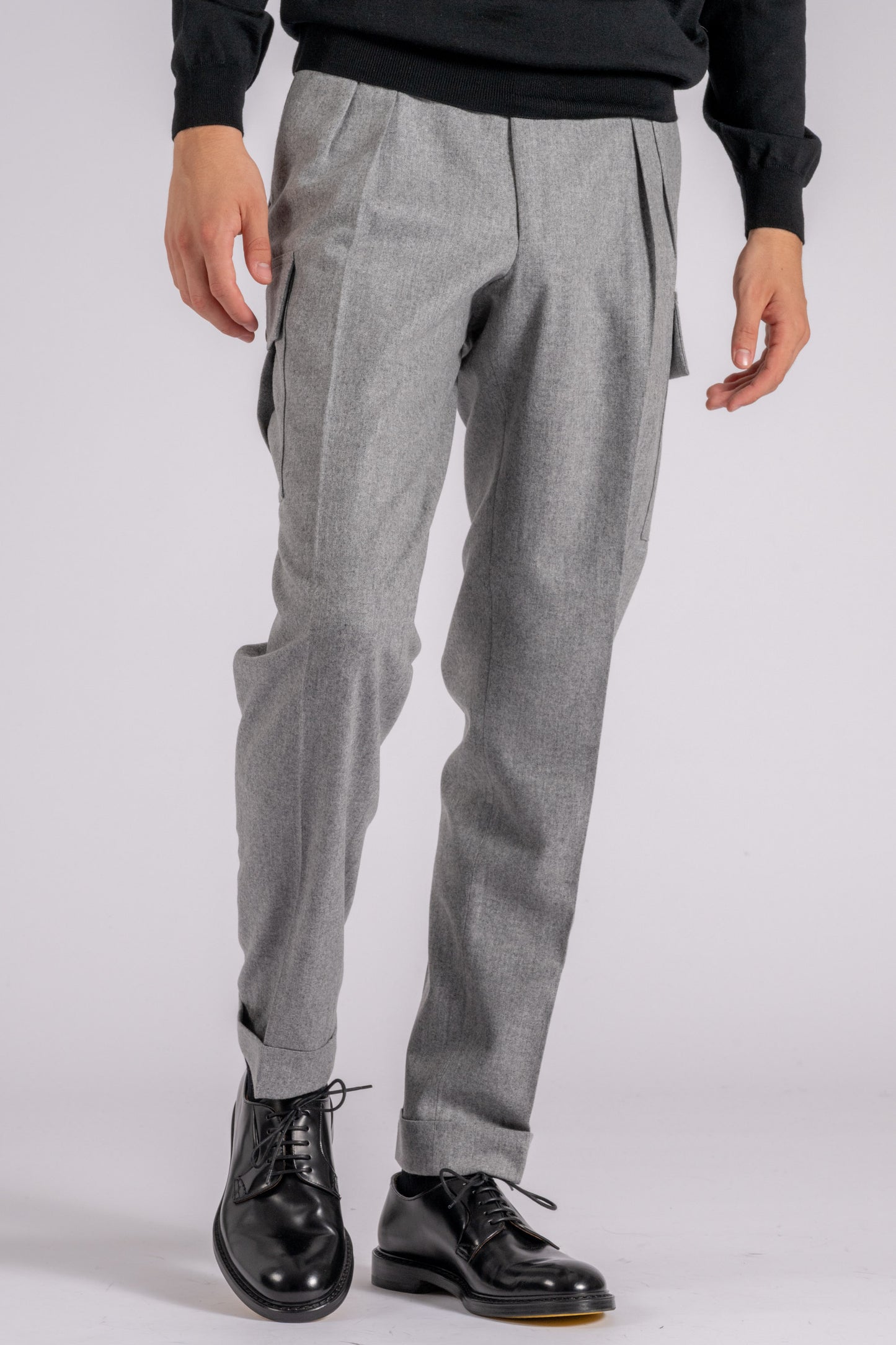  Santaniello Trousers 100% Wool Grey Grigio Uomo - 4