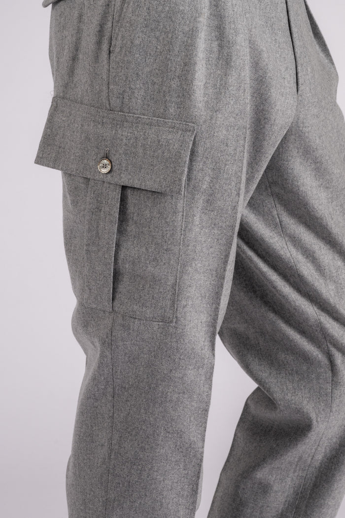  Santaniello Trousers 100% Wool Grey Grigio Uomo - 5