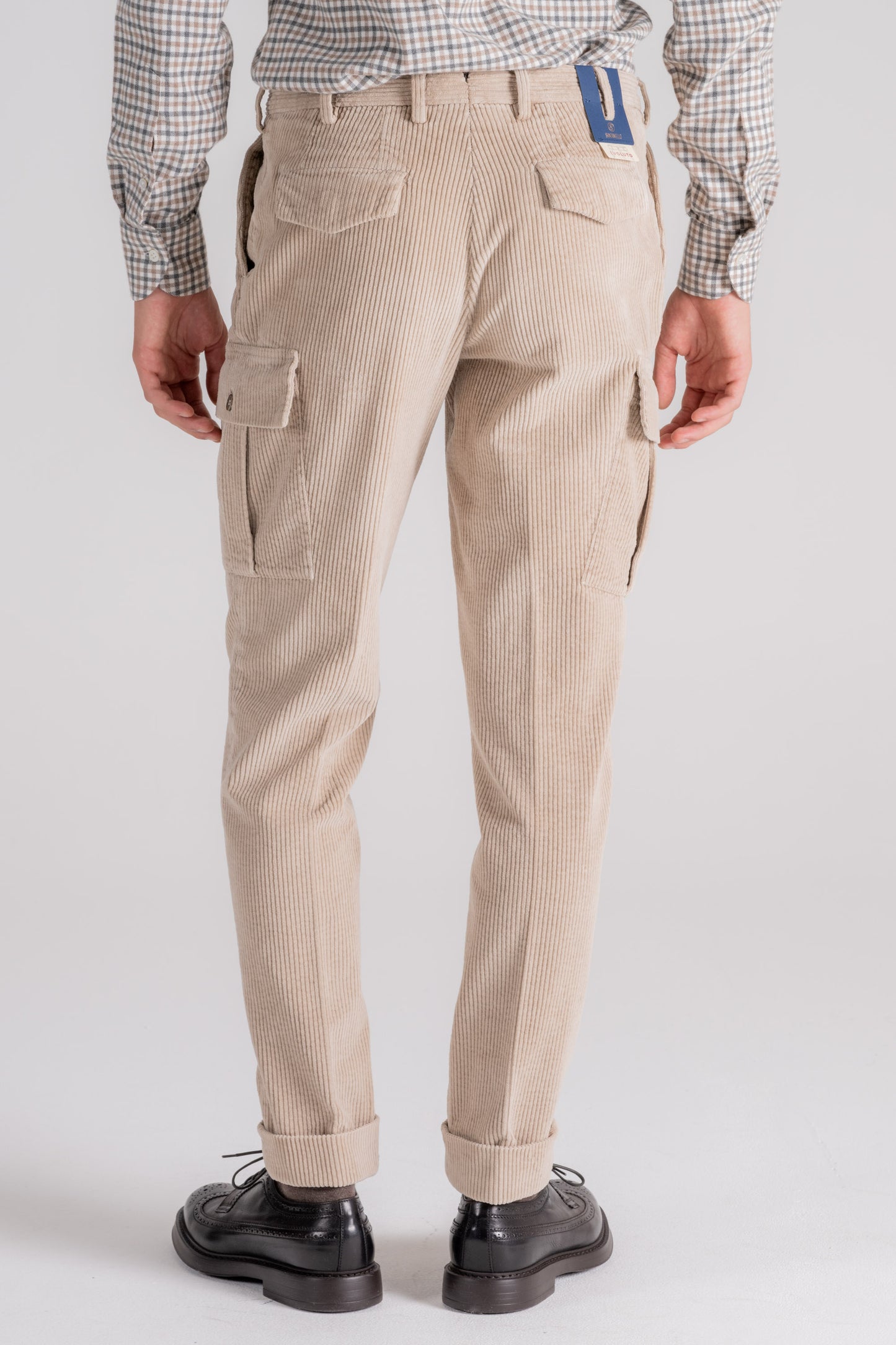  Santaniello Trousers 100% Cotton Corduroy Regular Fit Beige Uomo - 6