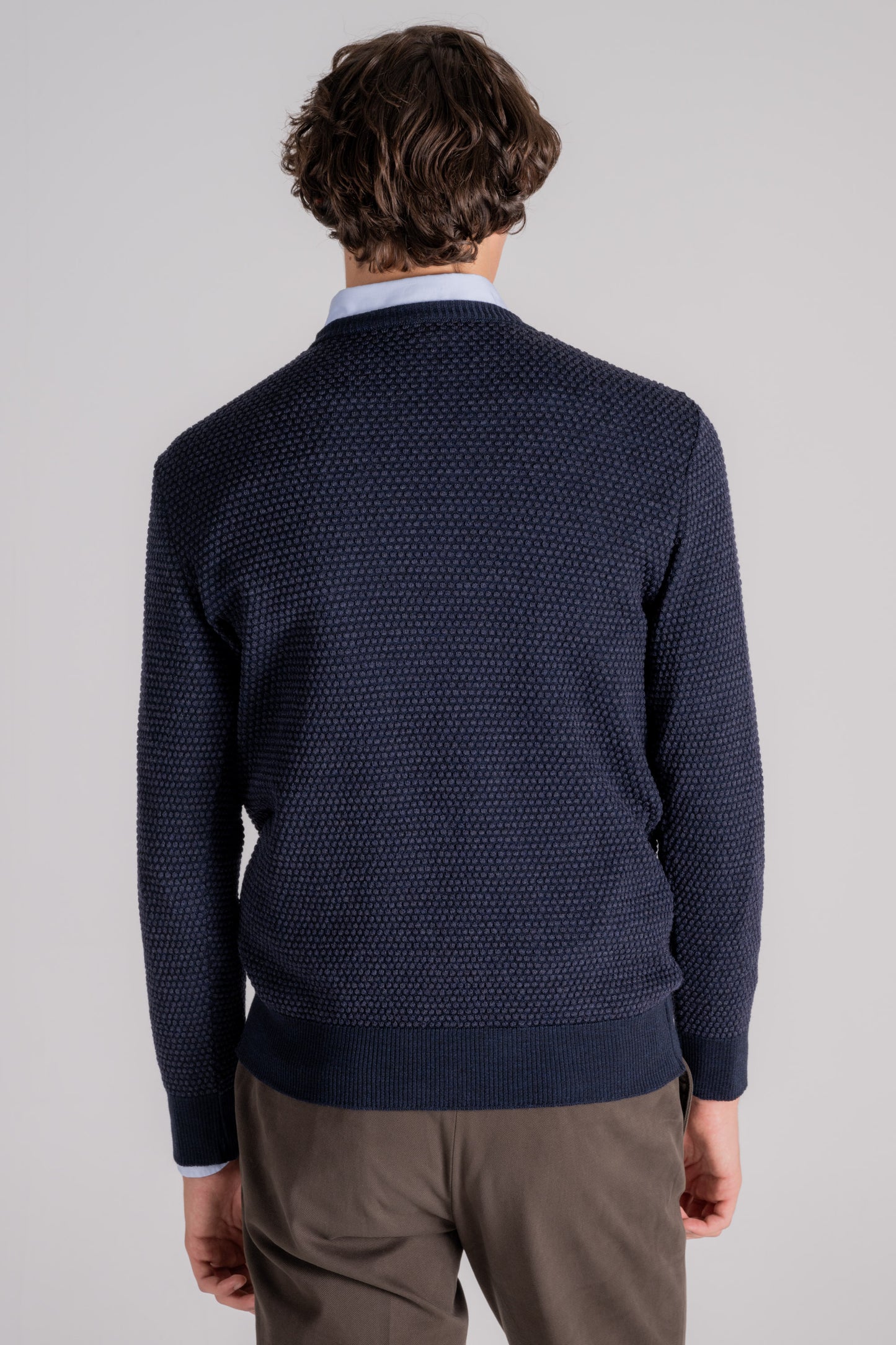  Grp Firenze Turtleneck Sweater 100% Wool Blue Blu Uomo - 5