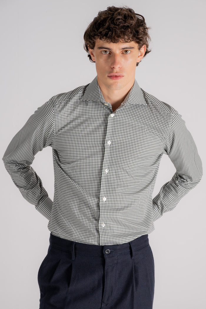 Borriello Camicia Collo alla Francese 100% Cotone Verde