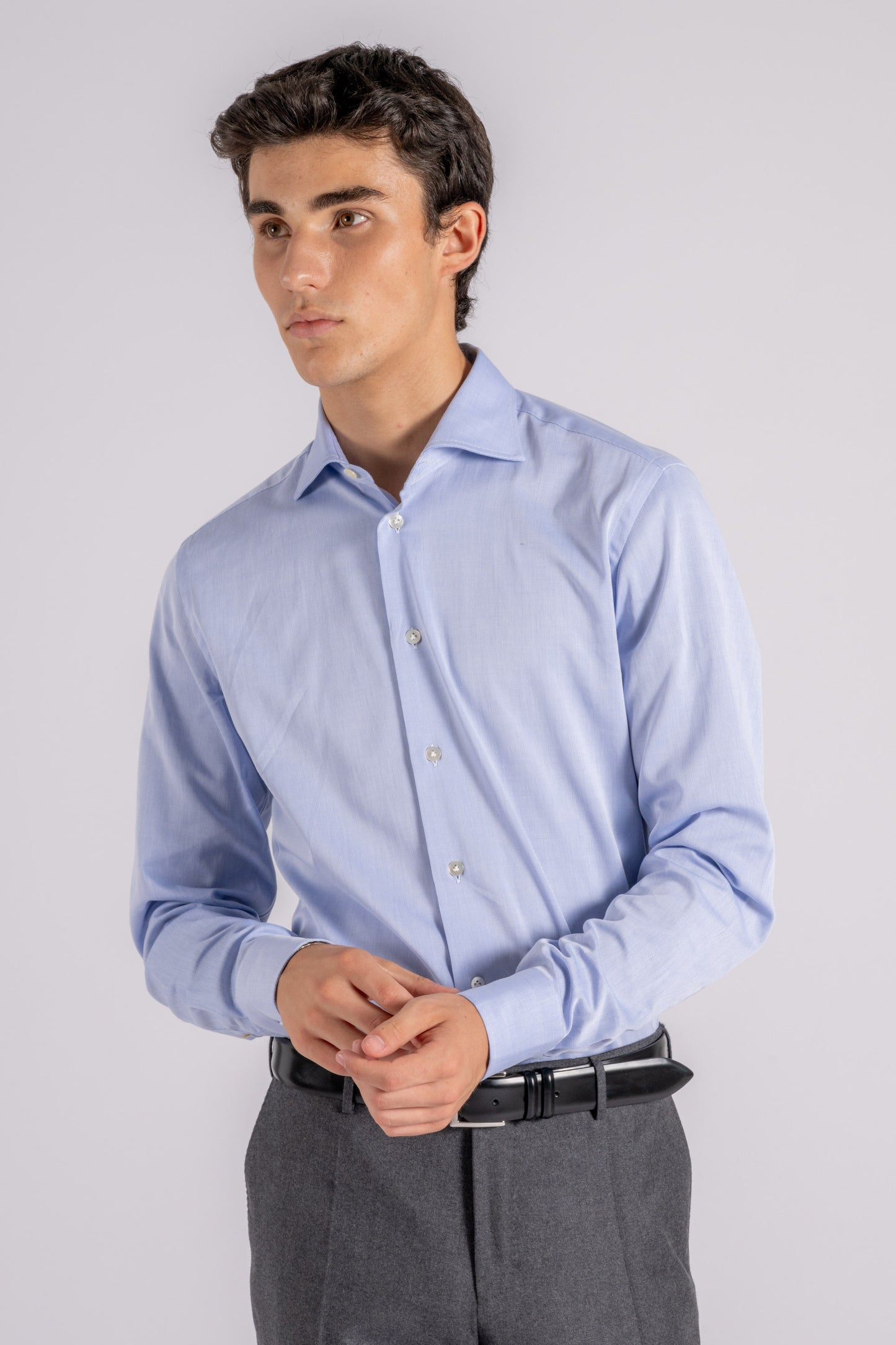  Borriello Light Blue Shirt In 100% Cotton Azzurro Uomo - 2