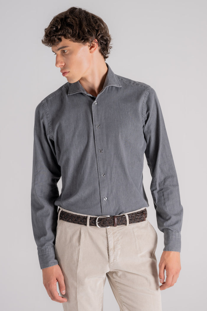  Borriello Shirt 100% Cotton Grey Grigio Uomo - 3