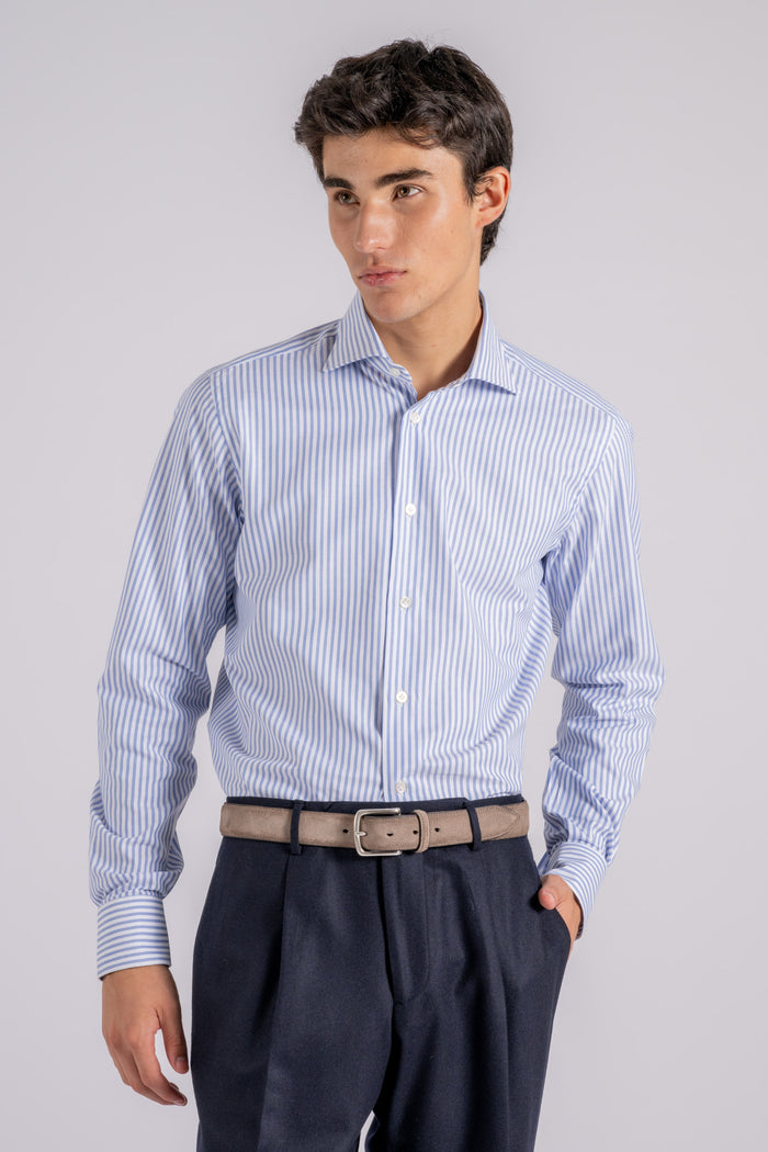 Borriello Slim Fit Shirt 100% Cotton Light Blue-2