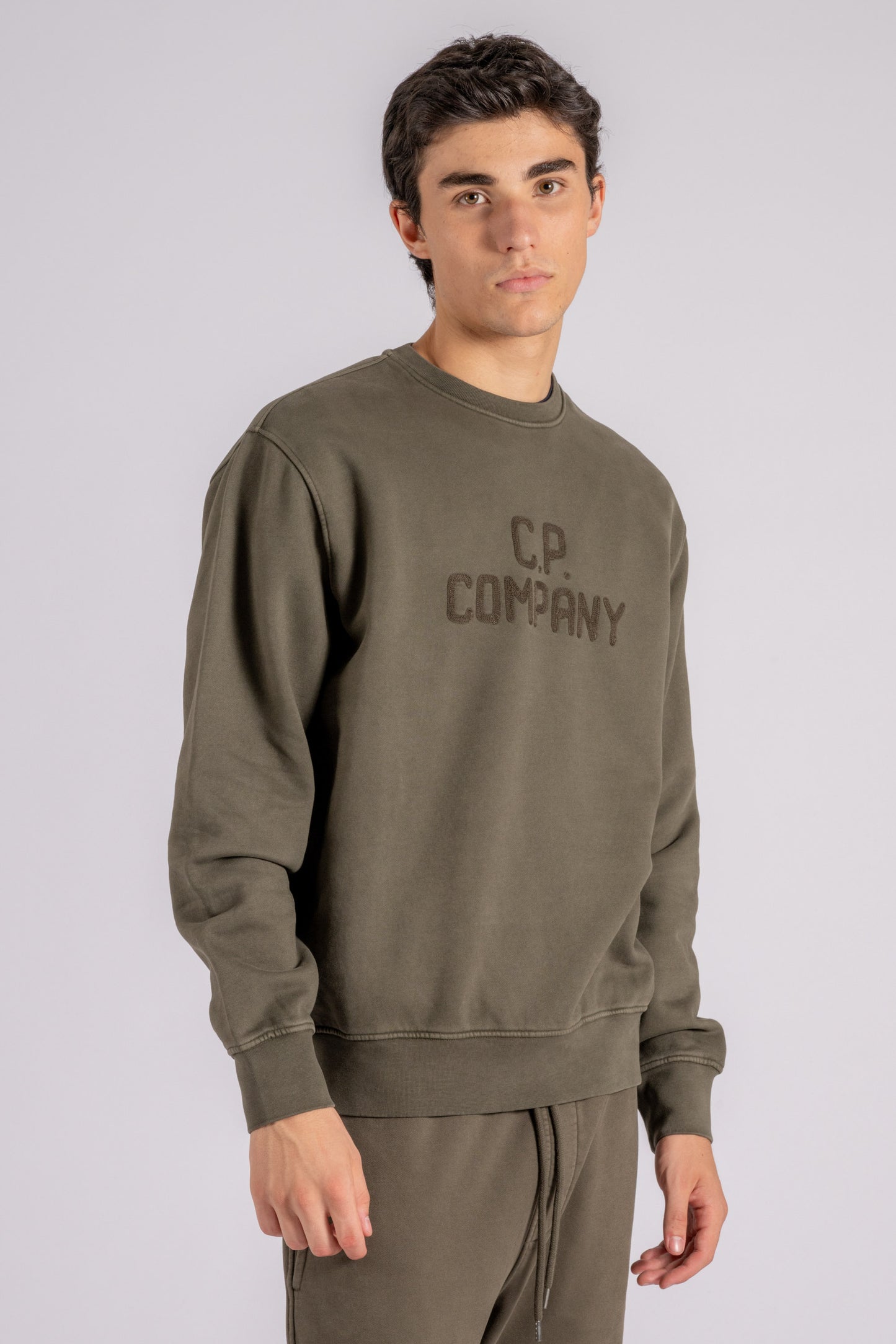  C.p. Company Crewneck Sweatshirt 100% Cotton Green Verde Uomo - 2