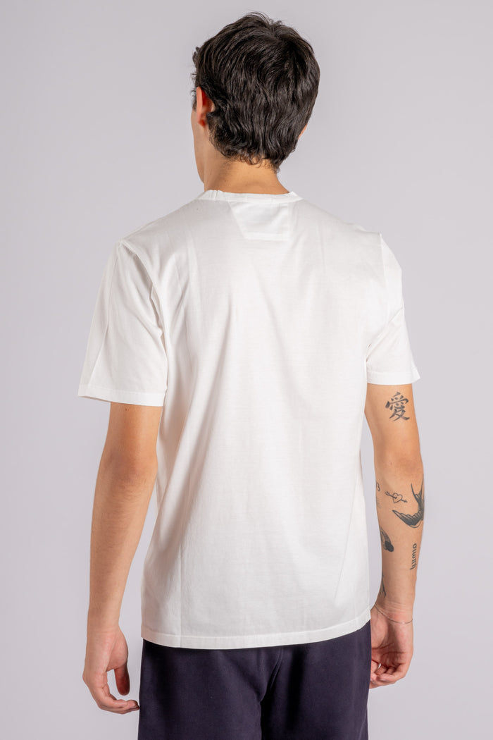  C.p. Company T-shirt Logo Patch Cotton White Bianco Uomo - 6