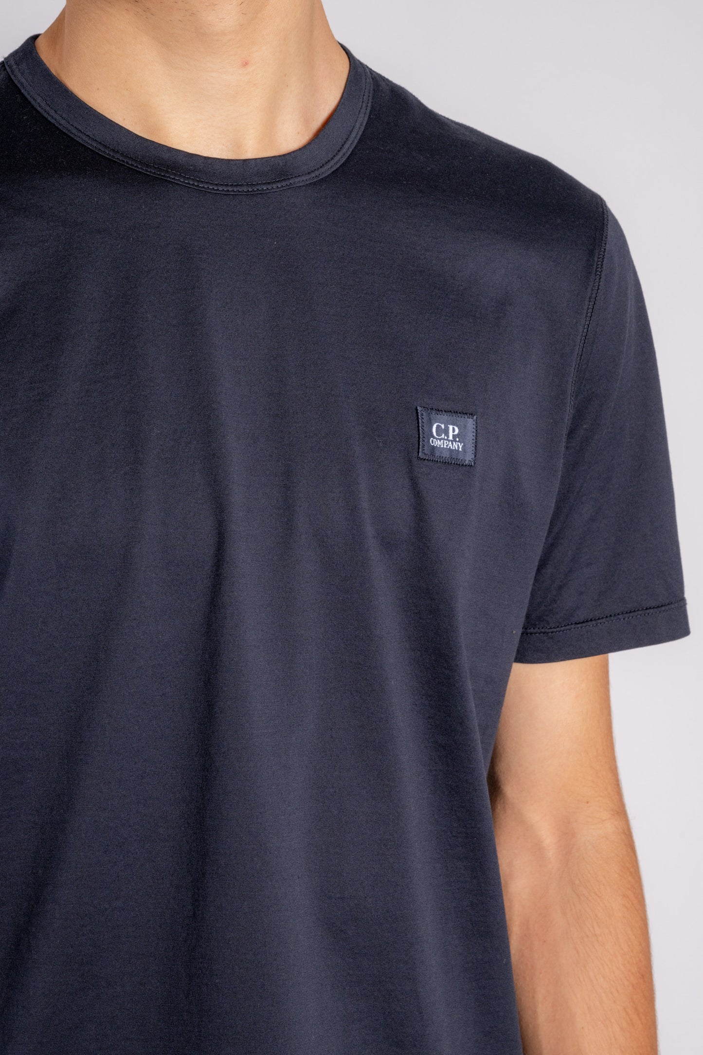  C.p. Company T-shirt Logo Patch Cotton Blue Blu Uomo - 6