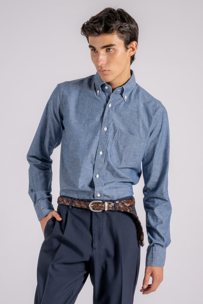 Bolzonella 1934 Camicia blu 100% Cotone-2