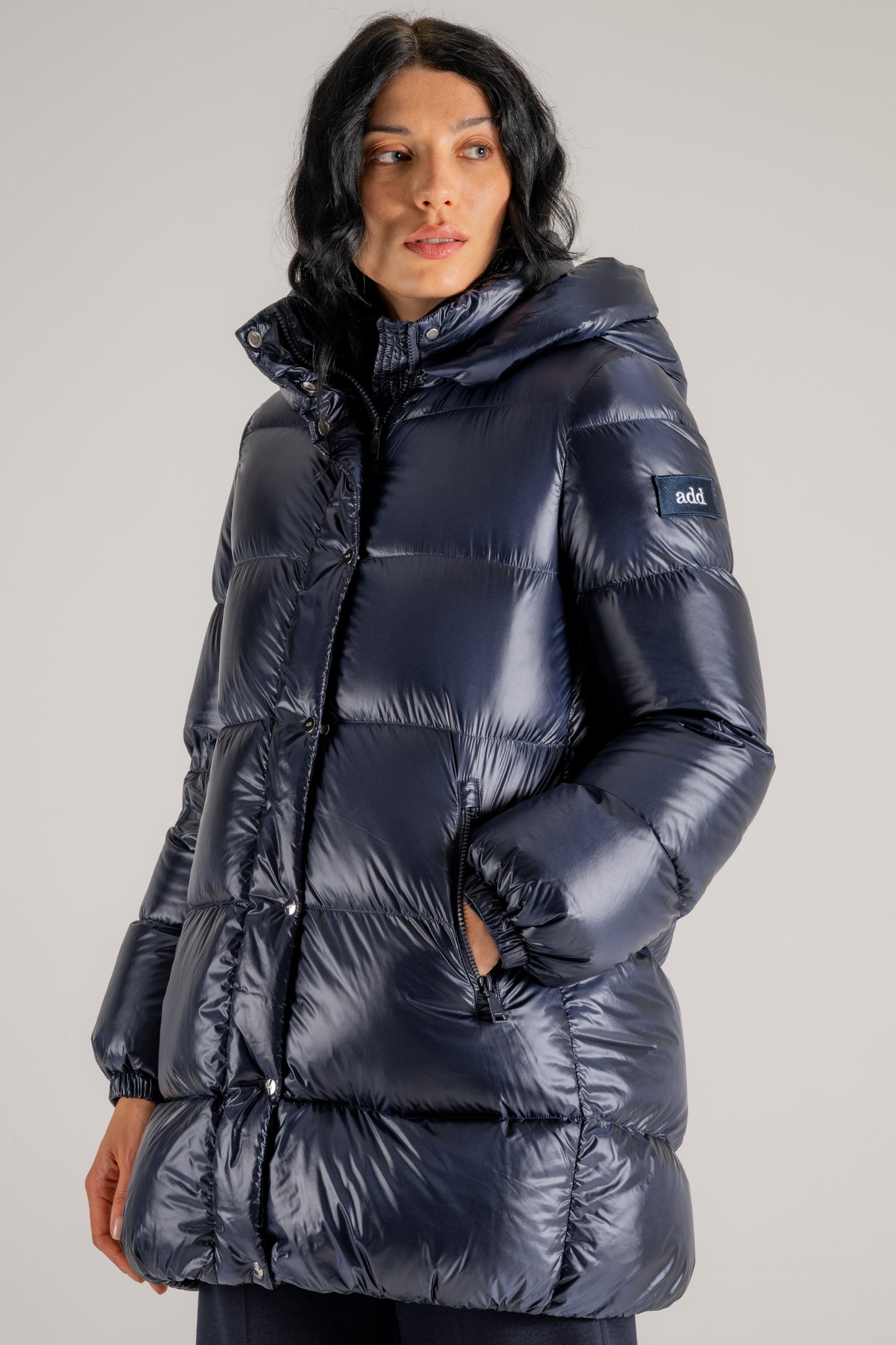  Add Piumino Detachable Hood Blu Blu Donna - 2