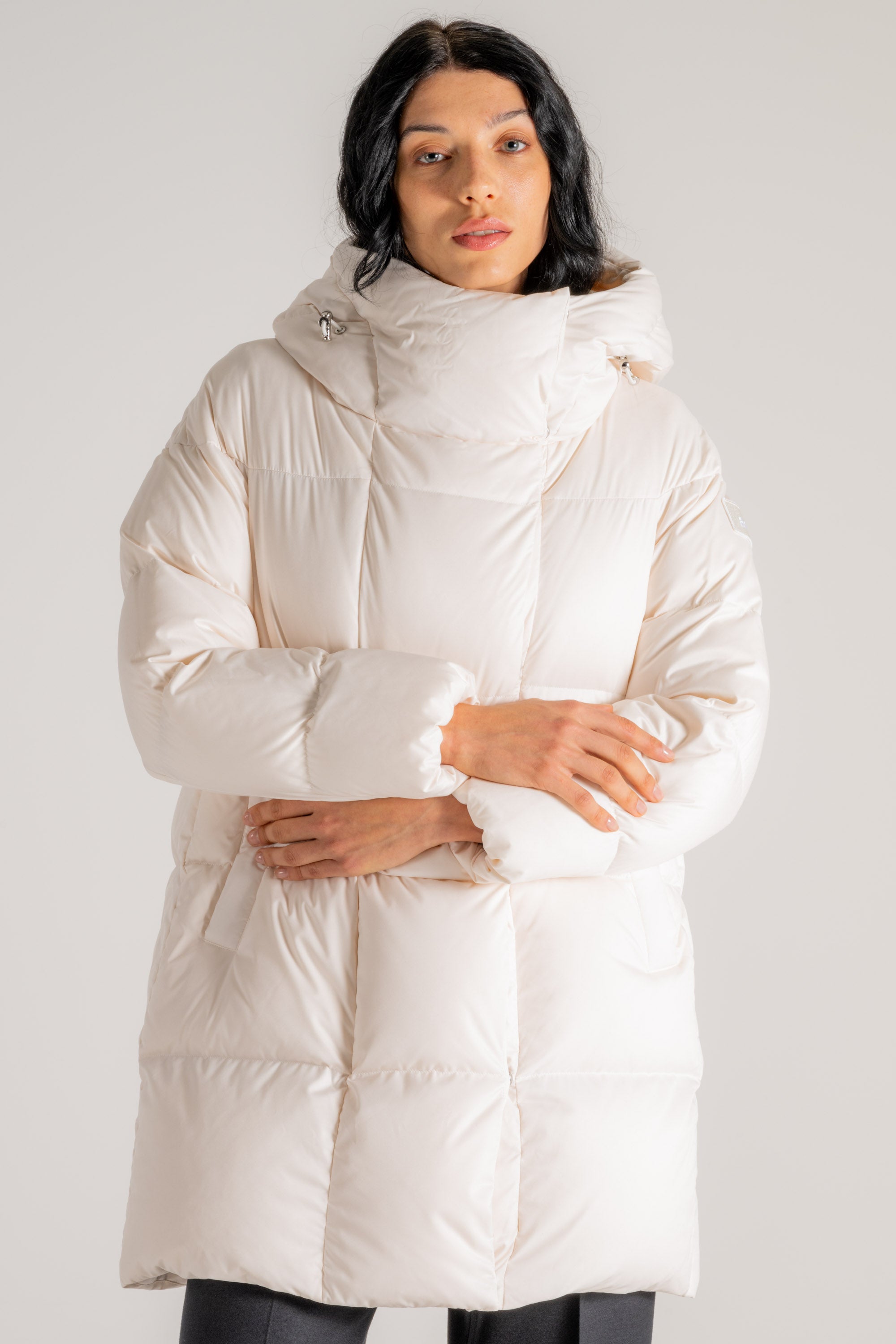 Add Hooded Down Jacket Donna Bianco 1016 Modamica