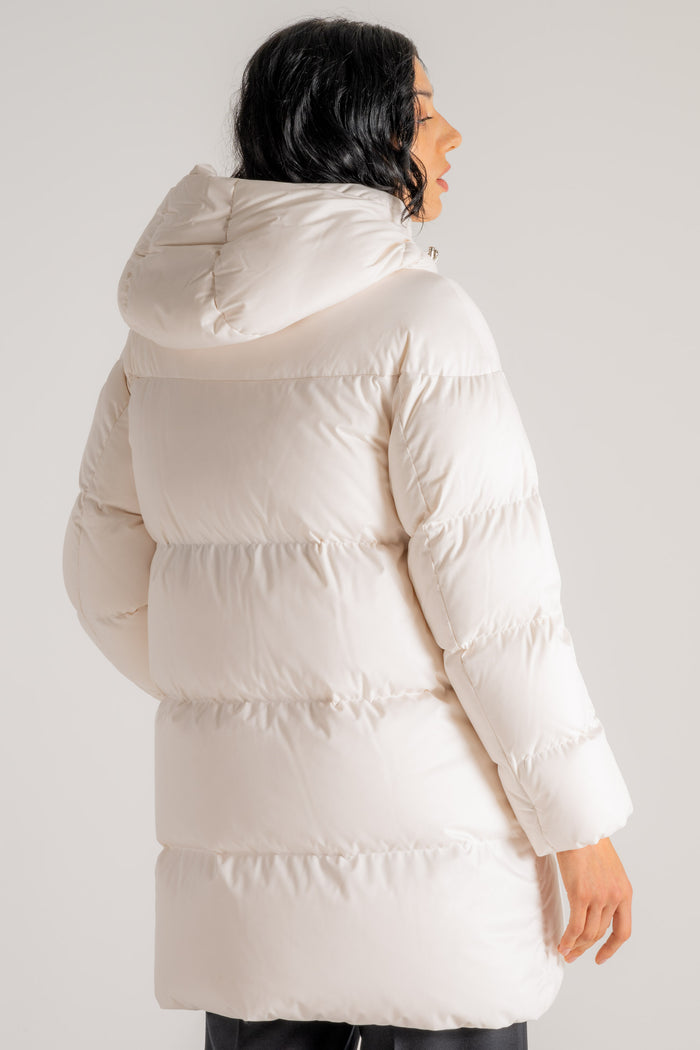  Add Hooded Down Jacket Bianco Donna - 3