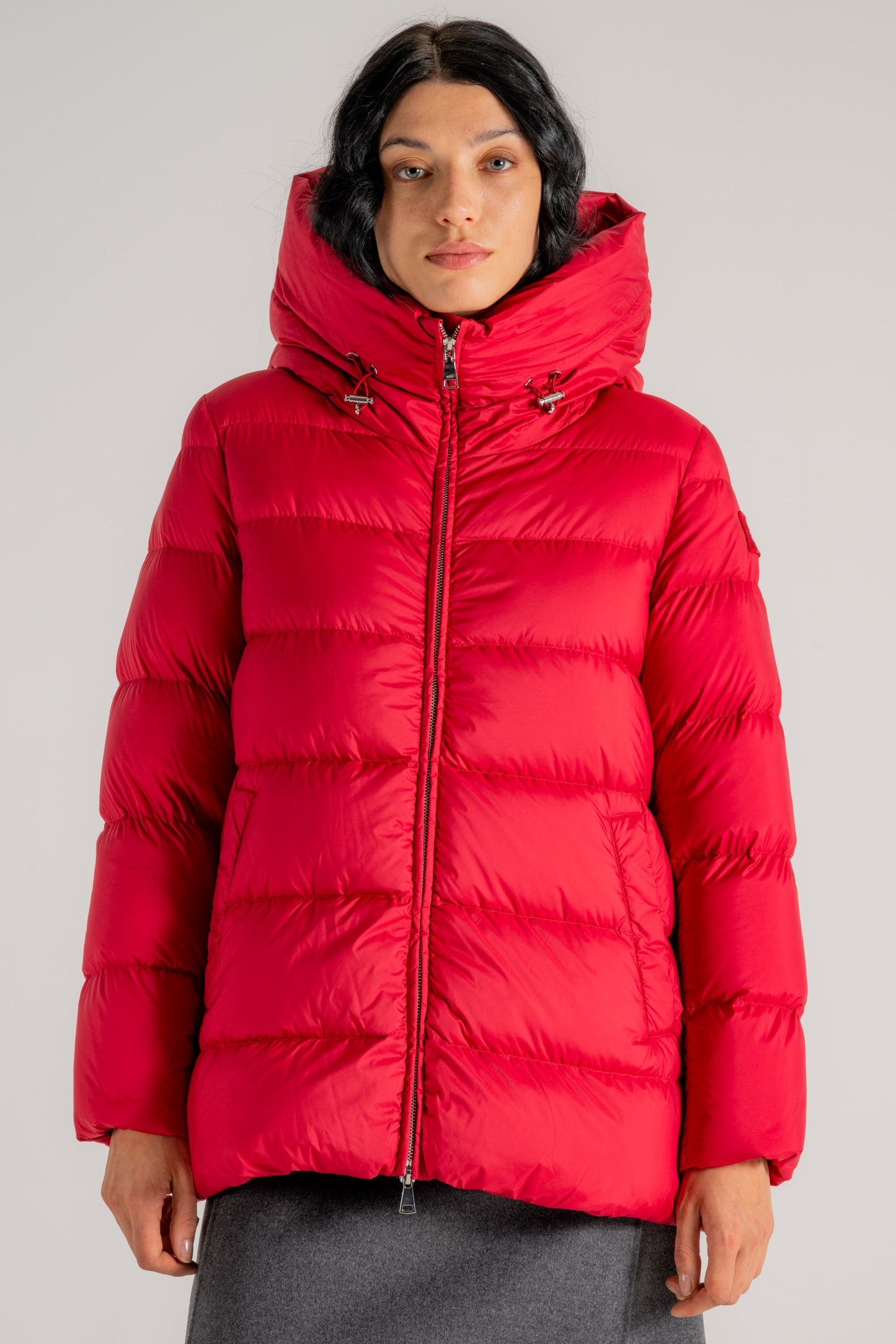  Add Hooded Down Jacket Rosso Rosso Donna - 1