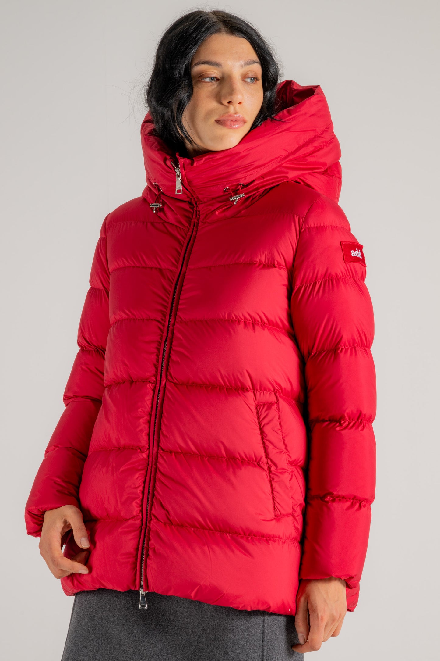  Add Hooded Down Jacket Rosso Rosso Donna - 2