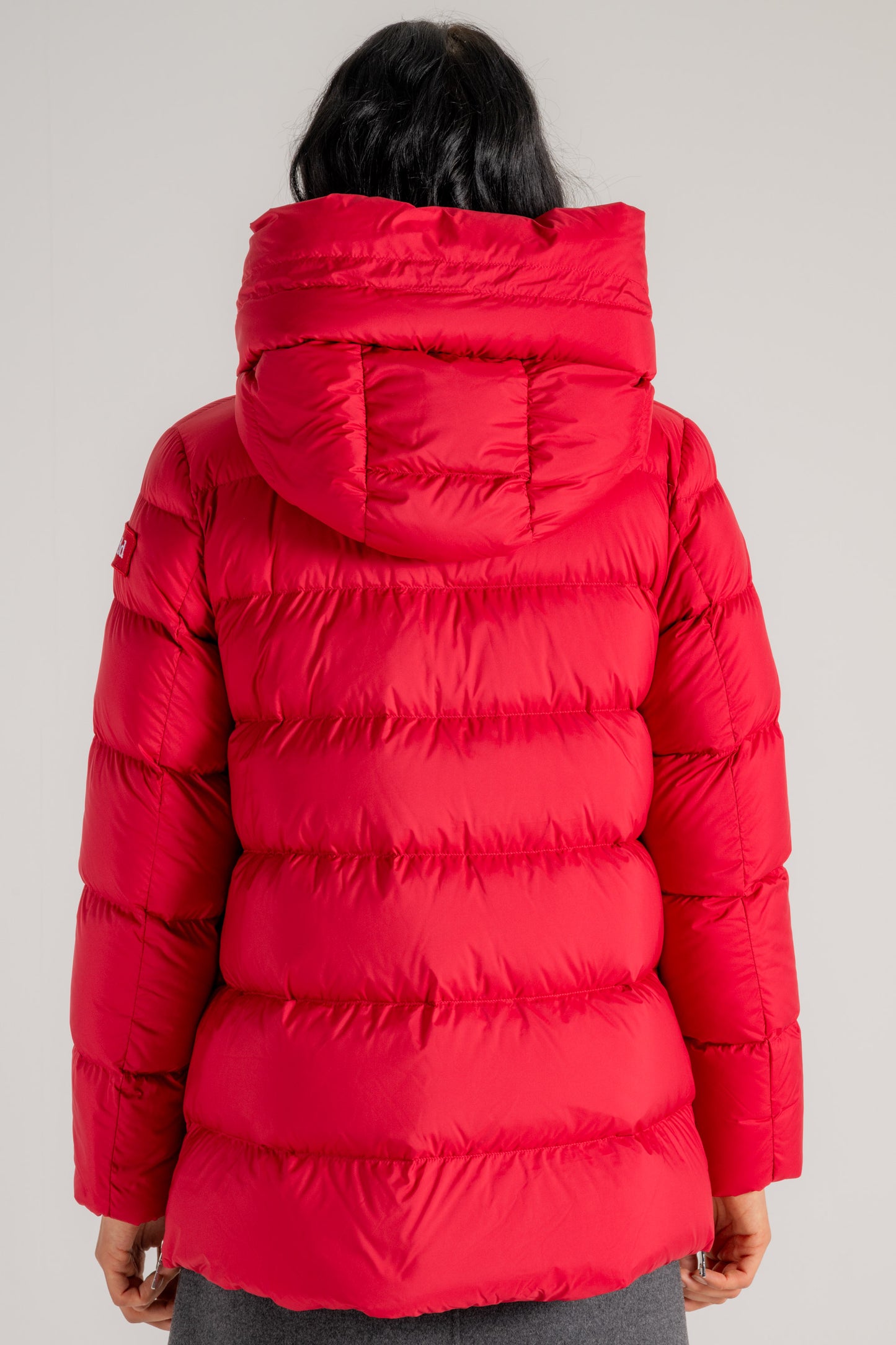  Add Hooded Down Jacket Rosso Rosso Donna - 4