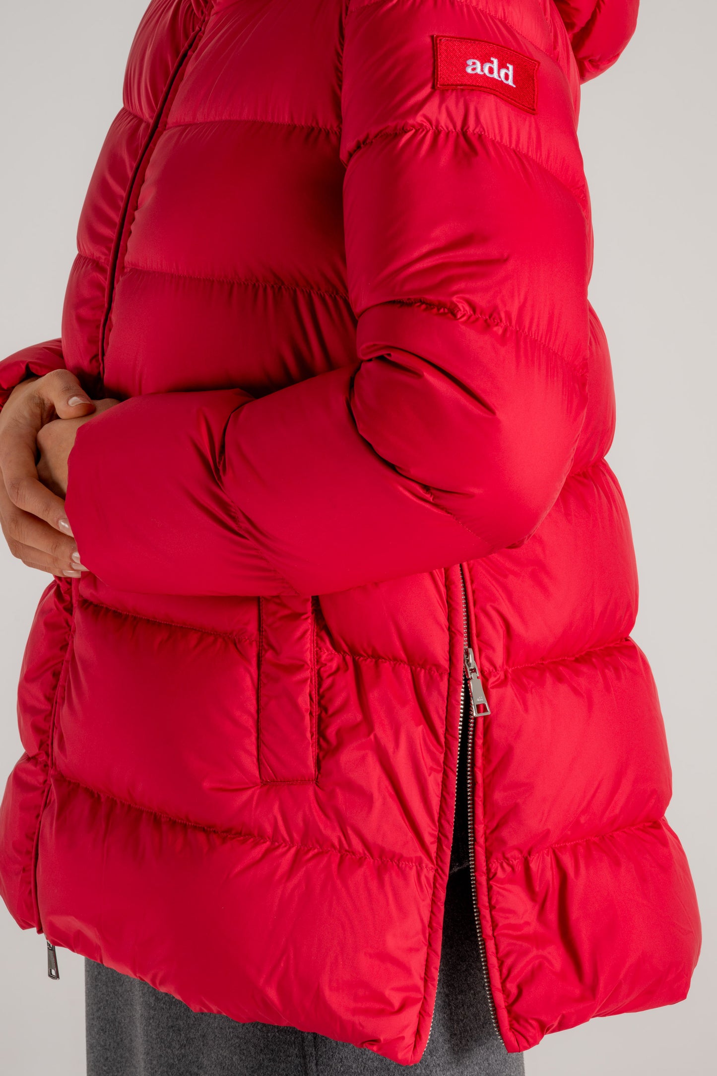  Add Hooded Down Jacket Rosso Rosso Donna - 5