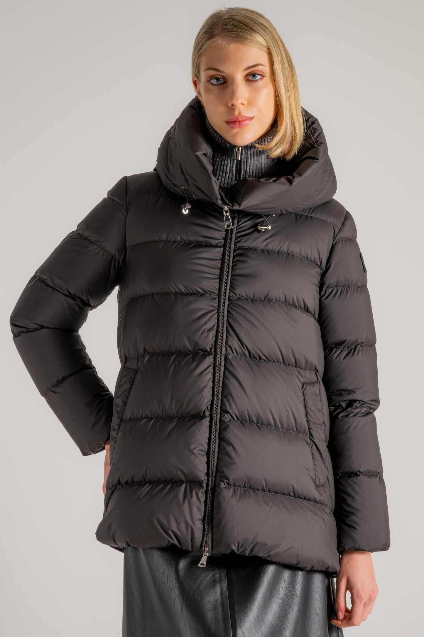  Add Hooded Down Jacket Nero Nero Donna - 1