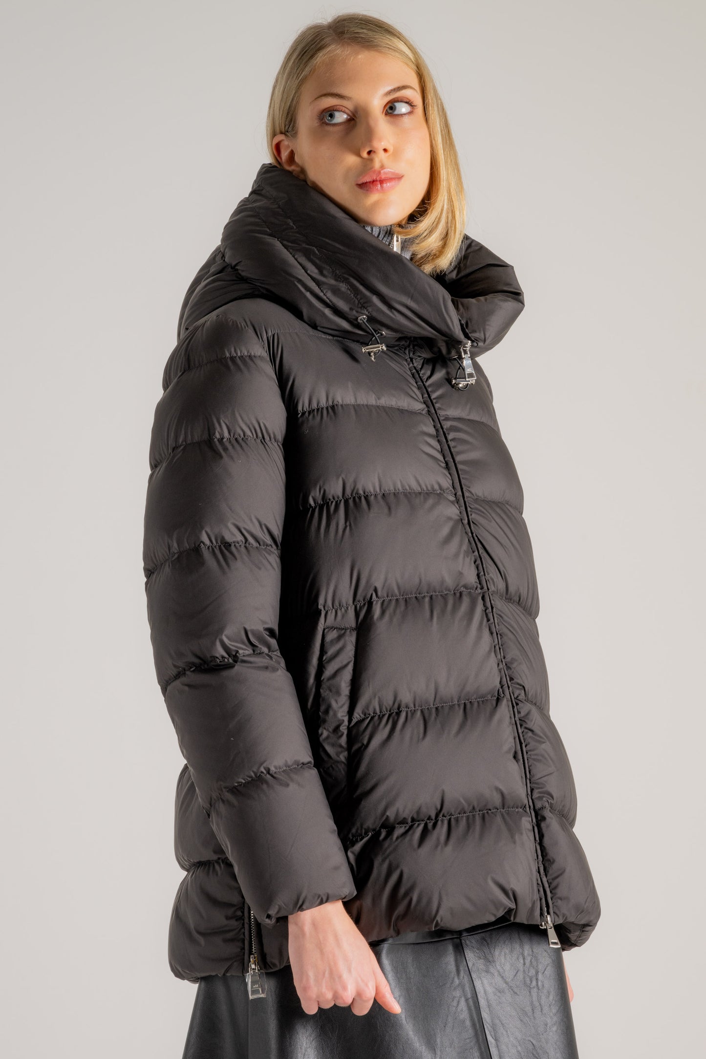  Add Hooded Down Jacket Nero Nero Donna - 2