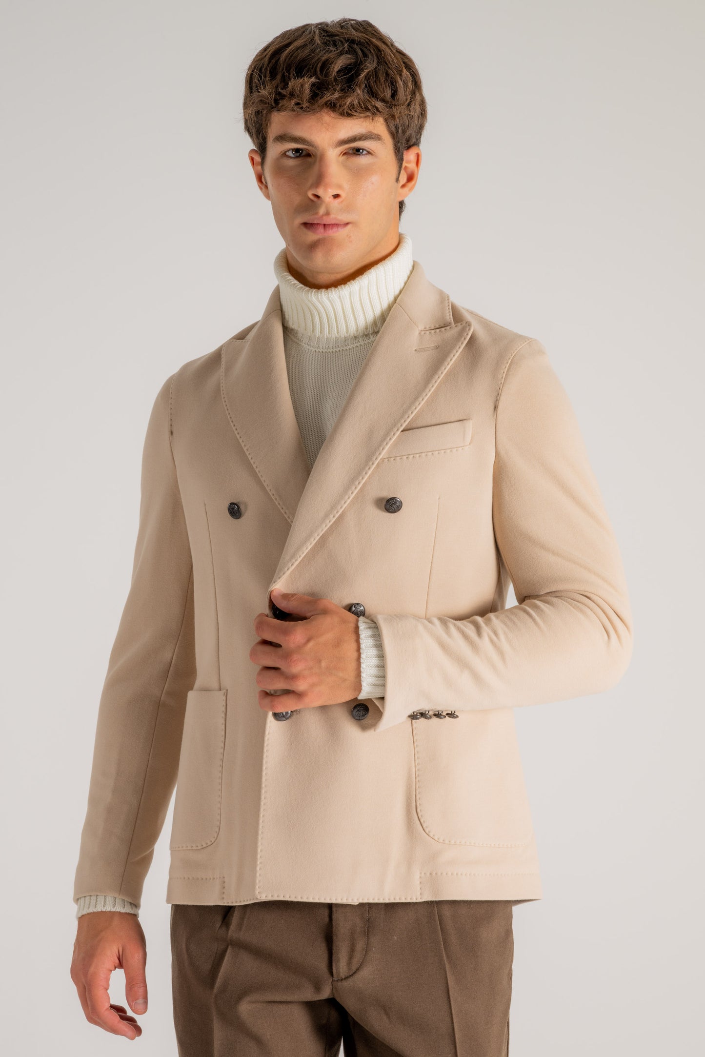  Circolo 1901 Giacca Doppio Petto Felpa Beige Beige Uomo - 1