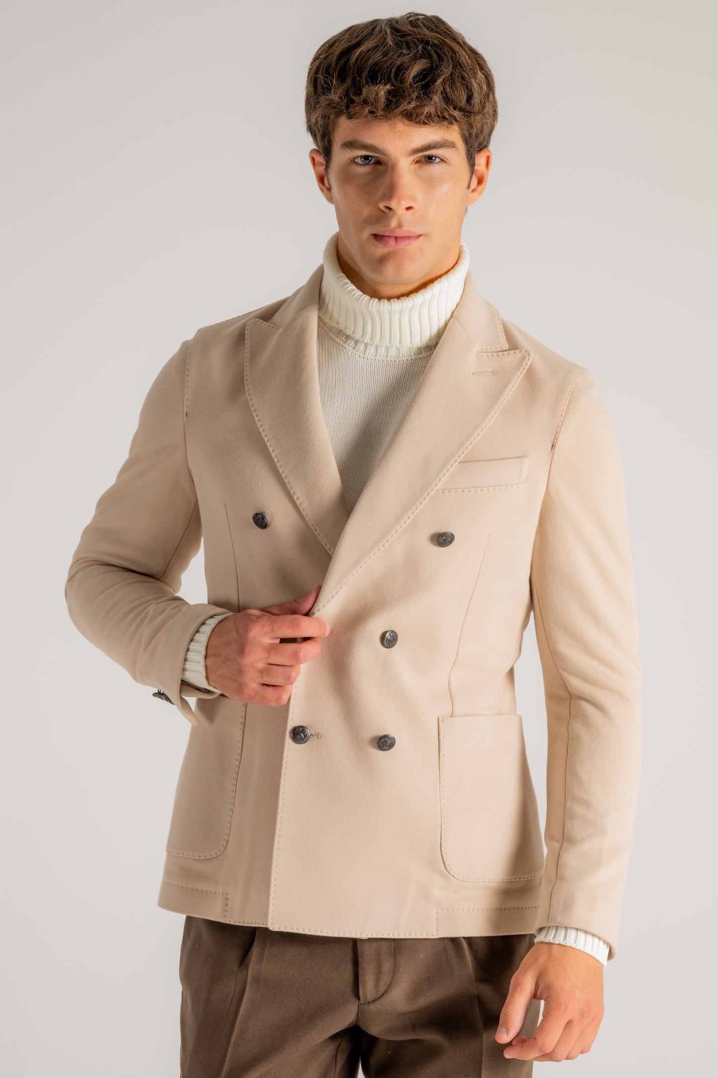  Circolo 1901 Giacca Doppio Petto Felpa Beige Beige Uomo - 2