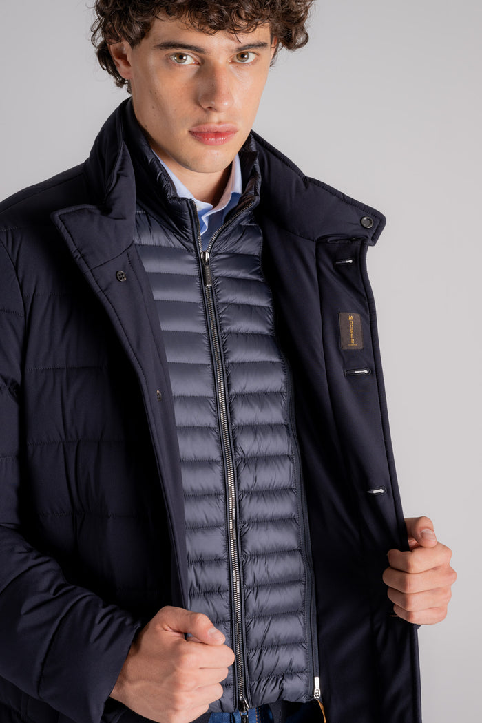  Moorer Quilted Goose Down Blue Jacket Blu Uomo - 5