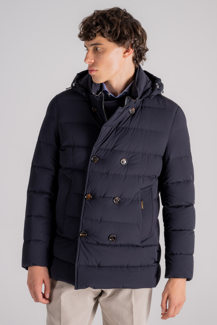  Moorer Double Breasted Nylon/polyurethane Blue Coat Blu Uomo - 3