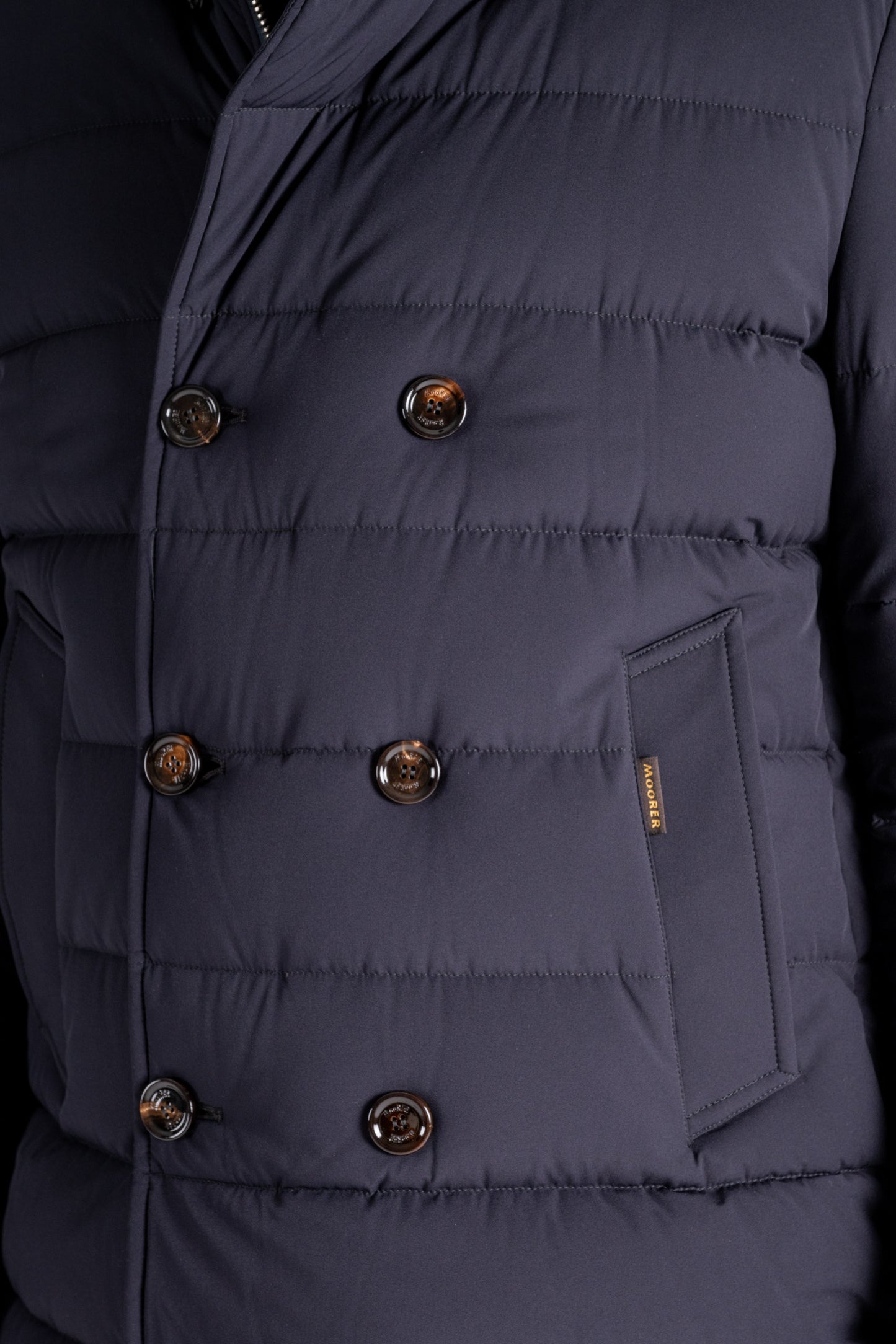  Moorer Double Breasted Nylon/polyurethane Blue Coat Blu Uomo - 6