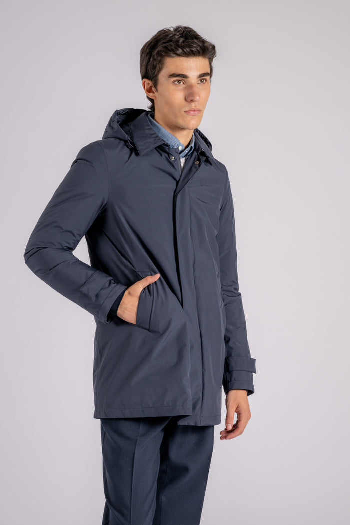  Herno Down Carcoat With Hood Gore-tex Blue Blu Uomo - 3