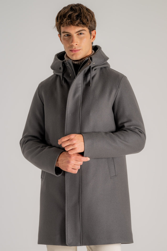 Herno Parka In Lana Grigio Uomo-2