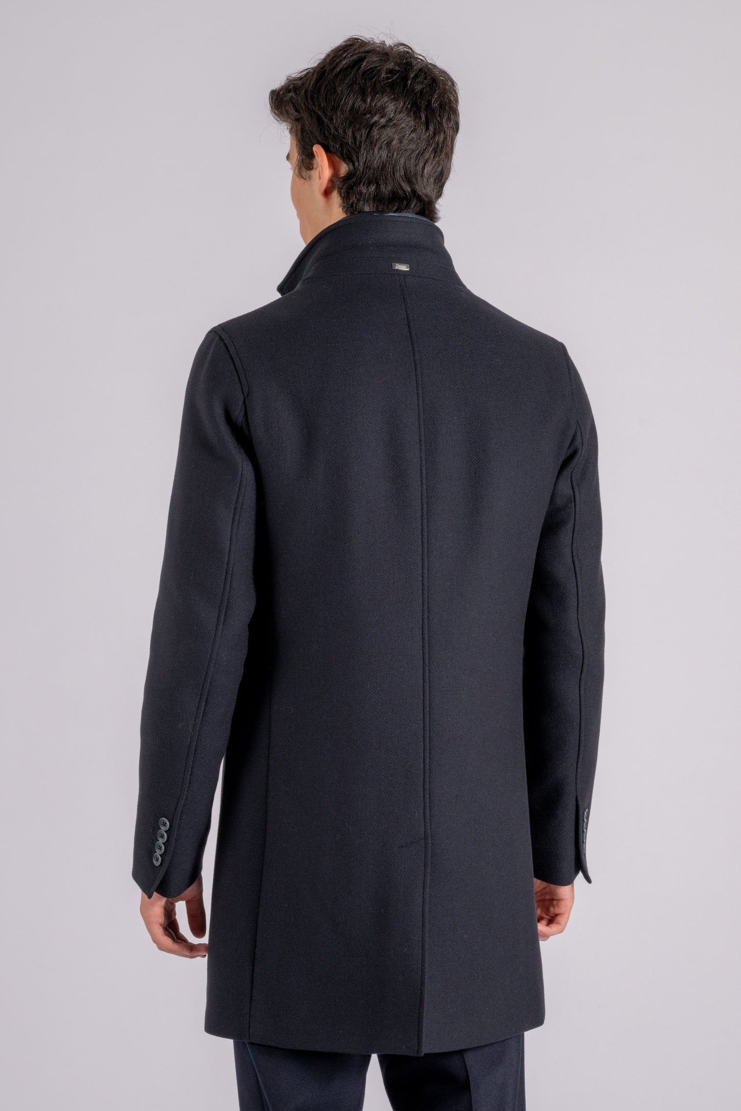 Herno Cappotto In Lana Con Pettorina Blu Blu 9290 Uomo » Modamica