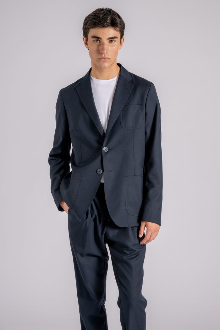 Herno Single-Breasted Polyester/Viscose Blue Jacket